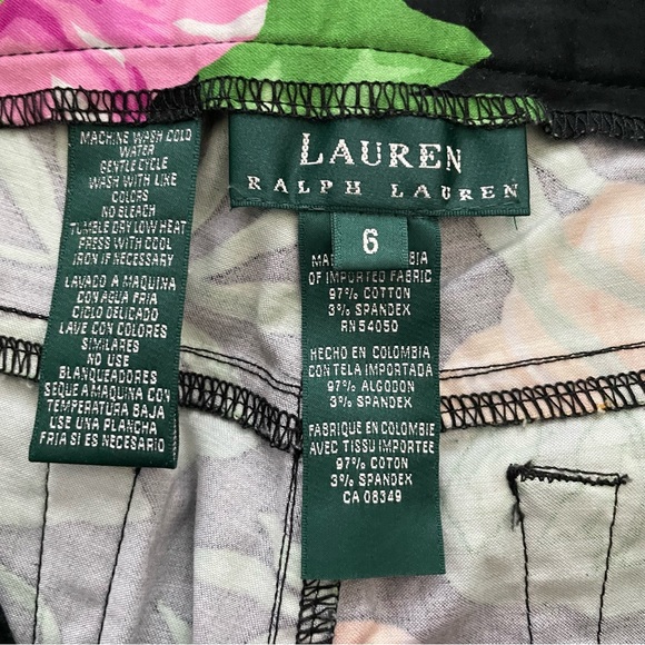 Lauren Ralph Lauren Pants Tropical Print Size Six Like New Vacation Style Comfy - Picture 9 of 11